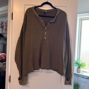Universal threads 4x green long sleeve slouchy top